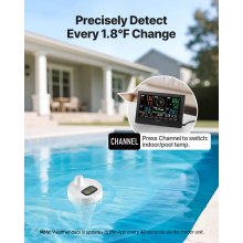 VEVOR 7-in-1 Wi-Fi Weather Station 7.5 in Display Wireless Outdoor Sensor Pool