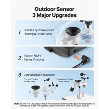 VEVOR 7-in-1 Wi-Fi Weather Station 7.5 in Display Wireless Outdoor Sensor Pool