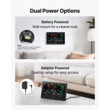 VEVOR 7-in-1 Wireless Weather Station 190.5 mm Display Indoor Outdoor Sensor