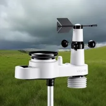 5-in-1 Wireless Weather Station 7.5 in Display Indoor Outdoor Thermometer Sensor
