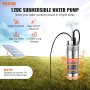 VEVOR Solar Water Pump, 12V DC 120W υποβρύχια αντλία βαθιάς πηγαδιού, Max Flow 3,2 GPM, Max Head 230 ft, Max Submersion 98,4 ft, Solar Powered Water Pump for Well, Farm Ranch Ardification, Livestock Drinking