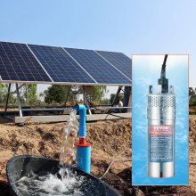 VEVOR Solar Water Pump, 12V DC 120W Submersible Deep Well Pump, Max Flow 3.2 GPM, Max Head 230 ft, Max Submersion 98.4 ft, Solar Powered Water Pump for Well, Farm Ranch Irrigation, Livestock Drinking