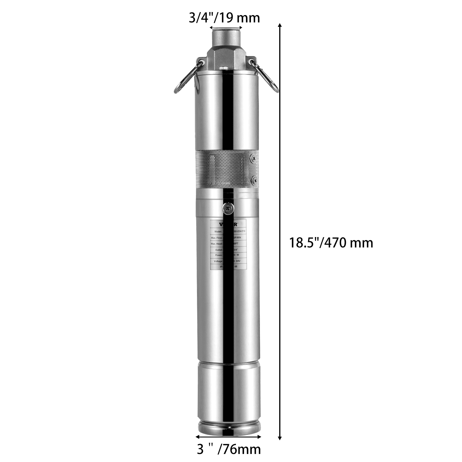 VEVOR Solar Deep Well Pump Submersible Well Pump Kit 24 V 316 Stainless Steel