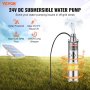 VEVOR Solar Water Pump, 24V DC 277W Submersible Deep Well Pump, Max Flow 9.25 GPM, Max Head 272 ft, Max Submersion 65.6 ft, Solar Powered Water Pump for Well, Farm Ranch Irrigation, Livestock Drinking