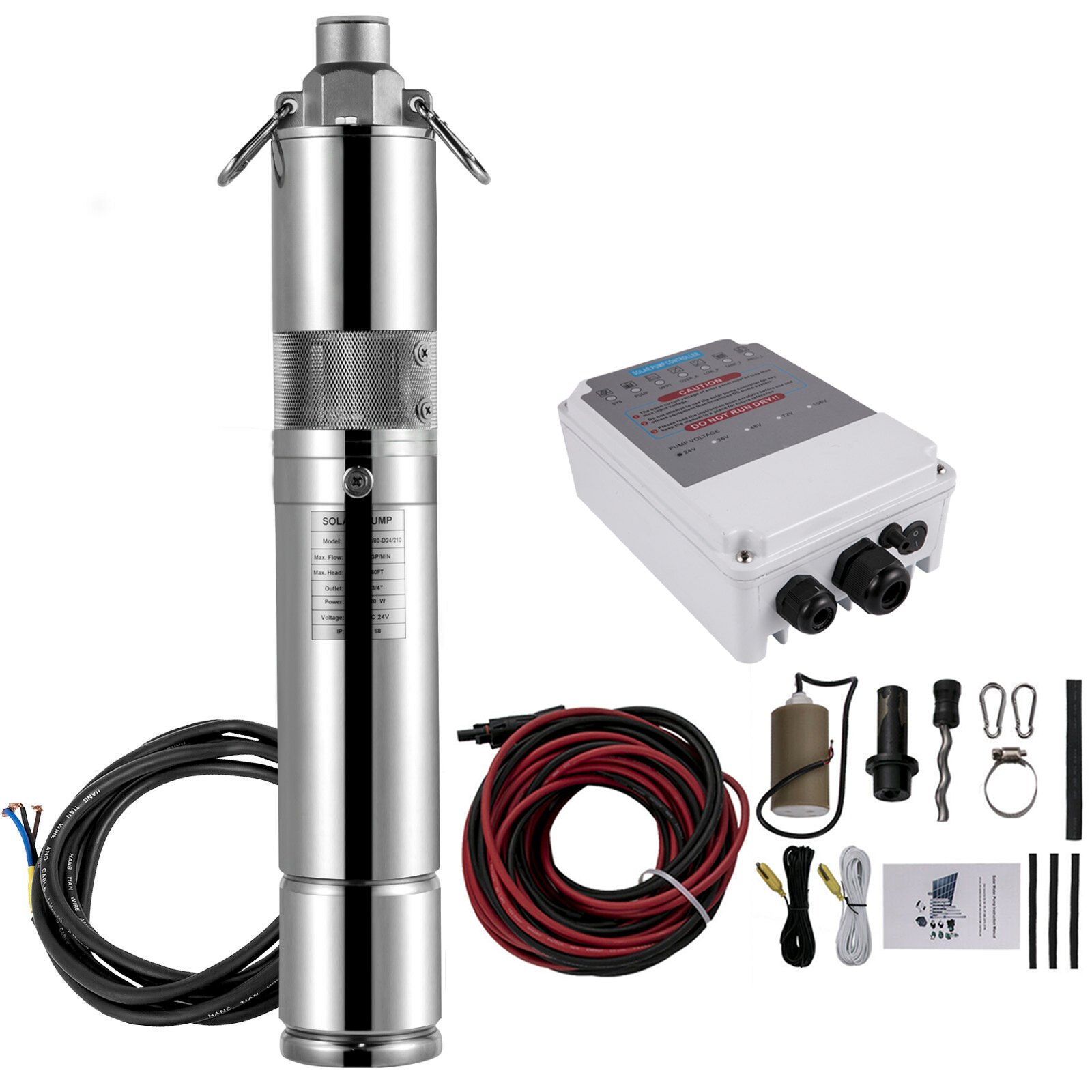 VEVOR Solar Deep Well Pump Submersible Well Pump Kit 48 V 316 Stainless Steel