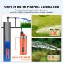 VEVOR Solar Water Pump, 12V DC 96W Submersible Deep Well Pump, Max Flow 1.6 GPM, Max Head 230 ft, Max Submersion 98.4 ft, Solar Powered Water Pump for Well, Farm Ranch Irrigation, Livestock Drinking