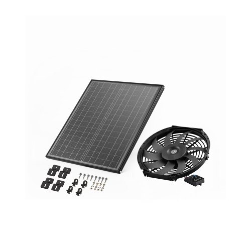 1339 CFM Black Aluminum Solar Powered Attic Fan with Adjustable Solar Panels 1339 CFM Black Aluminum Solar Powered Attic Fan with Adjustable Solar Panels