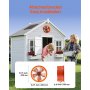 VEVOR Gable Mount Fan, 14 Inch Solar Power Attic Exhaust Fan with Adjustable Thermostat & Outer Mesh, 1300 CFM House Ventilator Cool Upto 1850 Sq.Ft, Quiet Ventilation for Roof, Garage, Shop, Black