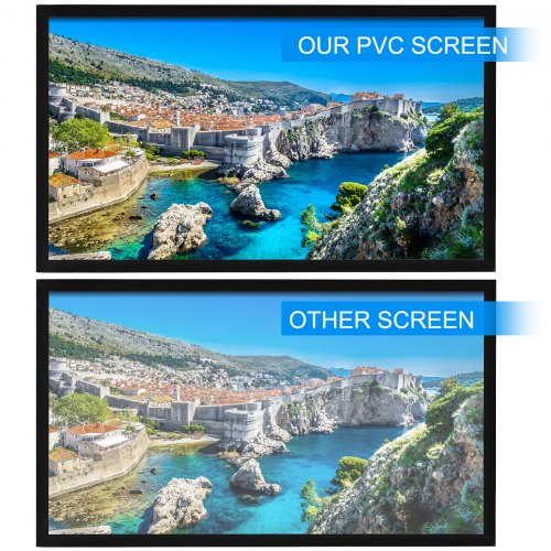 VEVOR 100Inch Diagonal Projector Screen 16:9 4K HD Projector Aluminum Frame Portable Projector Screen Wall Mount for Home Threater Outdoor Use(100inch)