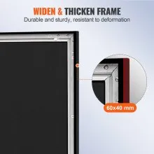 VEVOR 100Inch Diagonal Projector Screen 16:9 4K HD Projector Aluminum Frame Portable Projector Screen Wall Mount for Home Threater Outdoor Use(100inch)