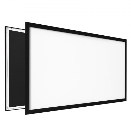 VEVOR Projector Screen Fixed Frame 110inch Diagonal 16:9 4K HD Movie Projector Screen with Aluminum Frame Projector Screen Wall Mounted for Home Theater Office Use