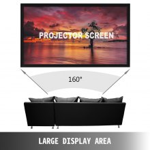 VEVOR 110 hüvelykes átlós vetítővászon 16:9 4K HD vetítővászon filmvászna Fix keretes 3D vetítővászon kültéri használatra (110 hüvelykes)