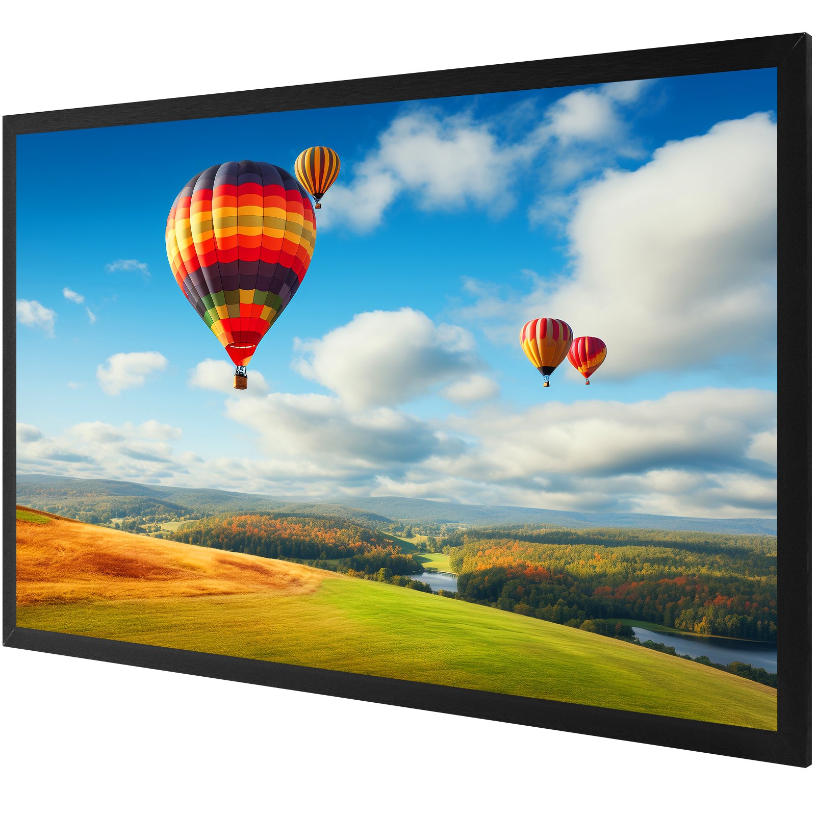 VEVOR 110Inch Diagonal Projector Screen 16:9 4K HD Projector Screen Movie Screen Fixed Frame 3D Projector Screen for Home Threater Outdoor Use(110inch)