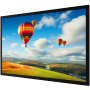 colorful hot air balloons floating over green hills on a VEVOR projection screen.