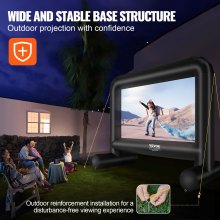 VEVOR Inflatable Movie Screen, 16 FT（192inch） Inflatable Projector Screen for Outside with Blower and Carrying Bag, Front/Rear Projection, Oxford Fabric Blow Up Screen for Outdoor Parties Backyard Movie Night