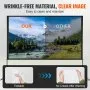 VEVOR Projector Screen with Stand, 120 inch 16:9 4K 1080 HD Outdoor Movie Screen with Stand, Wrinkle-Free Projection Screen with Tripods and Carry Bag, for Home Theater Cinema Backyard Movie Night