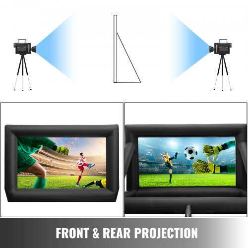 VEVOR 6mx4m Huge Inflatable Movie Screen 13.5x6.8ft Portable Projector Screen 3D Outdoor Projector Screen for Outdoor Theater without Blower(6x4m)