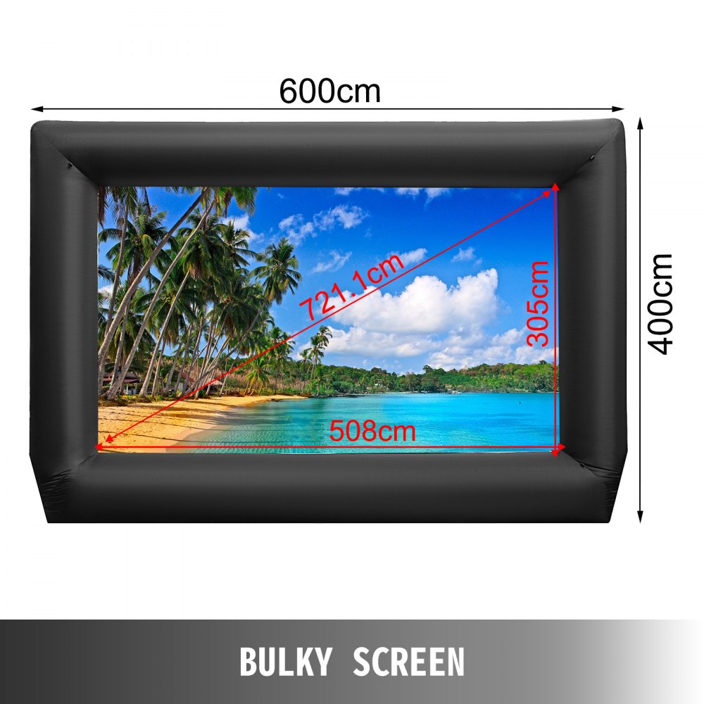 VEVOR Inflatable Movie Screen Inflatable Projector Screen Portable Huge Outdoor Screen Inflatable Movie Screen for Pool Inflatable Screen