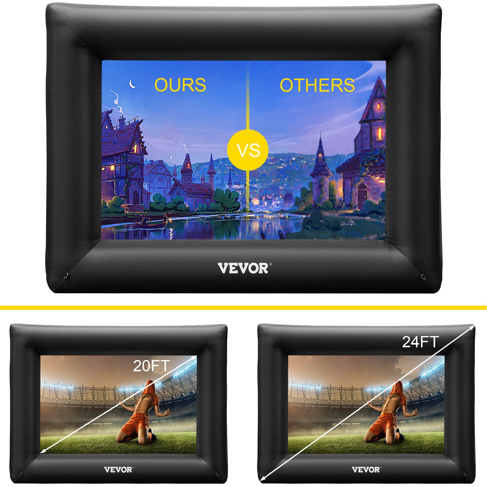 VEVOR Inflatable Movie Screen Inflatable Projector Screen 7.2 m Outdoor Theater