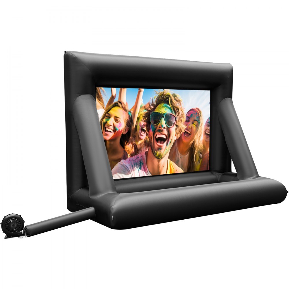 VEVOR Inflatable Movie Screen 24FT Inflatable Projector Screen for outside with 360W Air Blower Inflatable Screen Oxford Fabric Material Blow Up Screen for Outdoor Movie Supports Front/Rear Projection