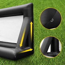 VEVOR Inflatable Movie Screen 24FT Inflatable Projector Screen for outside with 360W Air Blower Inflatable Screen Oxford Fabric Material Blow Up Screen for Outdoor Movie Supports Front/Rear Projection