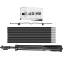 VEVOR tripod projector screen parts: tripod, screen fabric, poles, hooks, and holder.