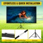 VEVOR 70" Tripod Projector Screen with Stand 4K HD 16:9 Home Cinema Portable