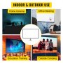 VEVOR stativ projektorskjerm med stativ 90 tommer 16:9 4K HD projeksjonsskjermstativ Rynkefri høydejusterbar bærbar skjerm for projektor innendørs og utendørs for film, hjemmekino, spill, kontor