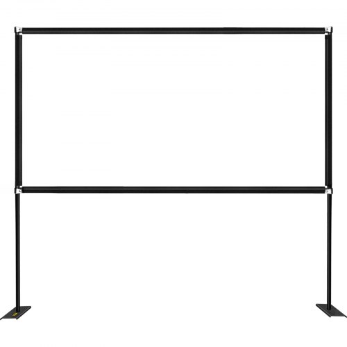 VEVOR Outdoor Movie Screen with Stand, 90" Portable Movie Screen, 16:9 HD Wide Angle Outdoor Projector Screen, Front & Rear Projection, with Storage Bag & Stand for Office Home Theater Outdoor Indoor