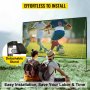 VEVOR Outdoor Movie Screen w/ Stand Portable Projector Screen 90" 16:9 HD 4K