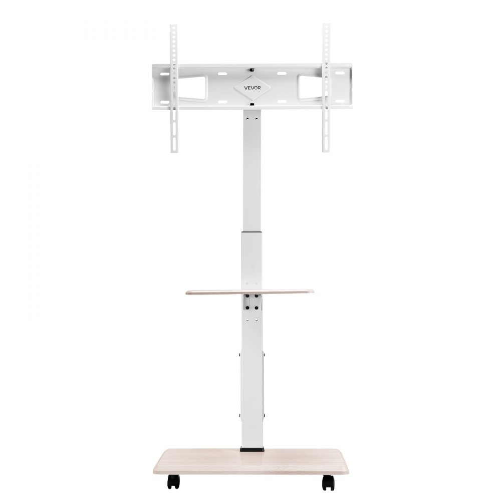 VEVOR Rolling TV Stand, Mobile TV Cart for 32-70 Inch Screens, 25° Left-Right Rotation and Height Adjustable TV Mount with Tray, Holds up to 88 lbs for Corner, Bedroom, Outdoor, Max VESA 600x400mm