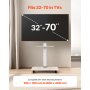 VEVOR Rolling TV Stand, Mobile TV Cart for 32-70 Inch Screens, 25° Left-Right Rotation and Height Adjustable TV Mount with Tray, Holds up to 88 lbs for Corner, Bedroom, Outdoor, Max VESA 600x400mm