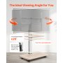 VEVOR Rolling TV Stand, Mobile TV Cart for 32-70 Inch Screens, 25° Left-Right Rotation and Height Adjustable TV Mount with Tray, Holds up to 88 lbs for Corner, Bedroom, Outdoor, Max VESA 600x400mm