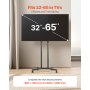 VEVOR Rolling TV Stand, Mobile TV Cart for 32-65 Inch Screens, Height Adjustable, Portable Monitor Stand with Wheels Holds up to 88 lbs for Living Room, Bedroom, Office, Outdoor, Max VESA 400x400mm