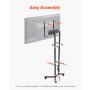 VEVOR Rolling TV Stand, Mobile TV Cart for 32-65 Inch Screens, Height Adjustable, Portable Monitor Stand with Wheels Holds up to 88 lbs for Living Room, Bedroom, Office, Outdoor, Max VESA 400x400mm