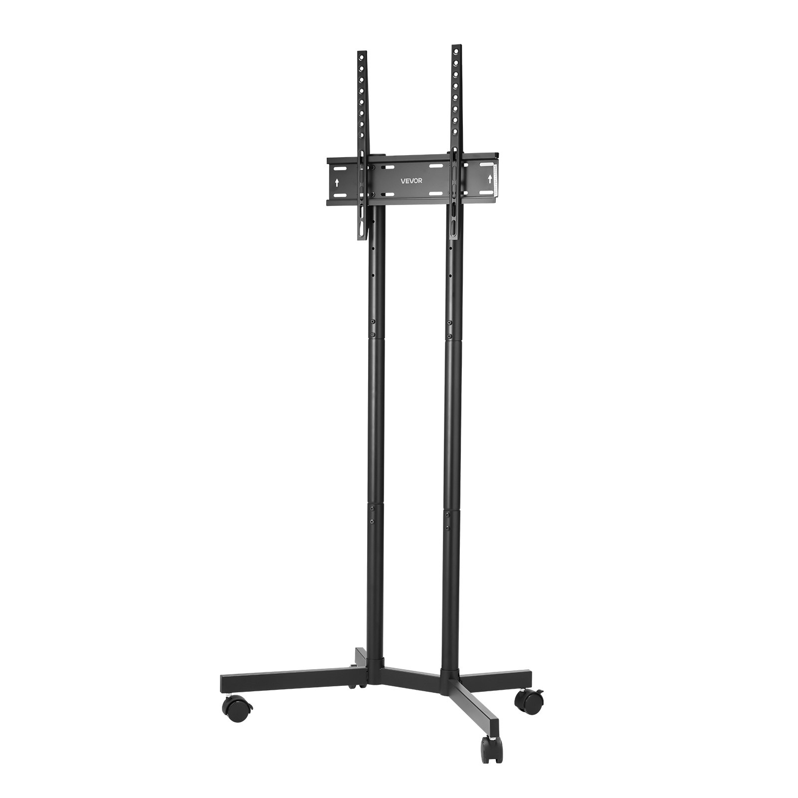 VEVOR Rolling TV Stand, Mobile TV Cart for 32-65 Inch Screens, Height Adjustable, Portable Monitor Stand with Wheels Holds up to 88 lbs for Living Room, Bedroom, Office, Outdoor, Max VESA 400x400mm