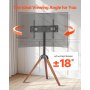 VEVOR Tripod Easel TV Stand Wood Legs Holds up to 99 lbs for 40-65 Inch Screens