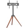 VEVOR Tripod Easel TV Stand, for 40-65 inch Flat Screen/Curved TVs Up to 99 lbs, 18° Left-Right Rotation Portable TV Stand with Oak Wood Legs, for Bedroom, Living Room, Studio, MAX VESA 600 x 400 mm