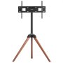 VEVOR Tripod Easel TV Stand, for 40-65 inch Flat Screen/Curved TVs Up to 99 lbs, 18° Left-Right Rotation Portable TV Stand with Oak Wood Legs, for Bedroom, Living Room, Studio, MAX VESA 600 x 400 mm
