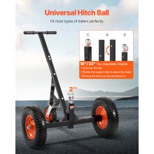 VEVOR 544kg Trailer Dolly 18 and 22 in Adjustable Height 2 in Ball 15.2 in Tires 1200lbs