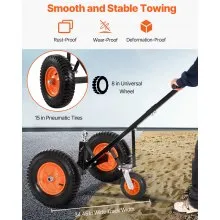 1200lbs Trailer Dolly 18 and 22 in Adjustable Height 2 in Ball 15.2 in Tires