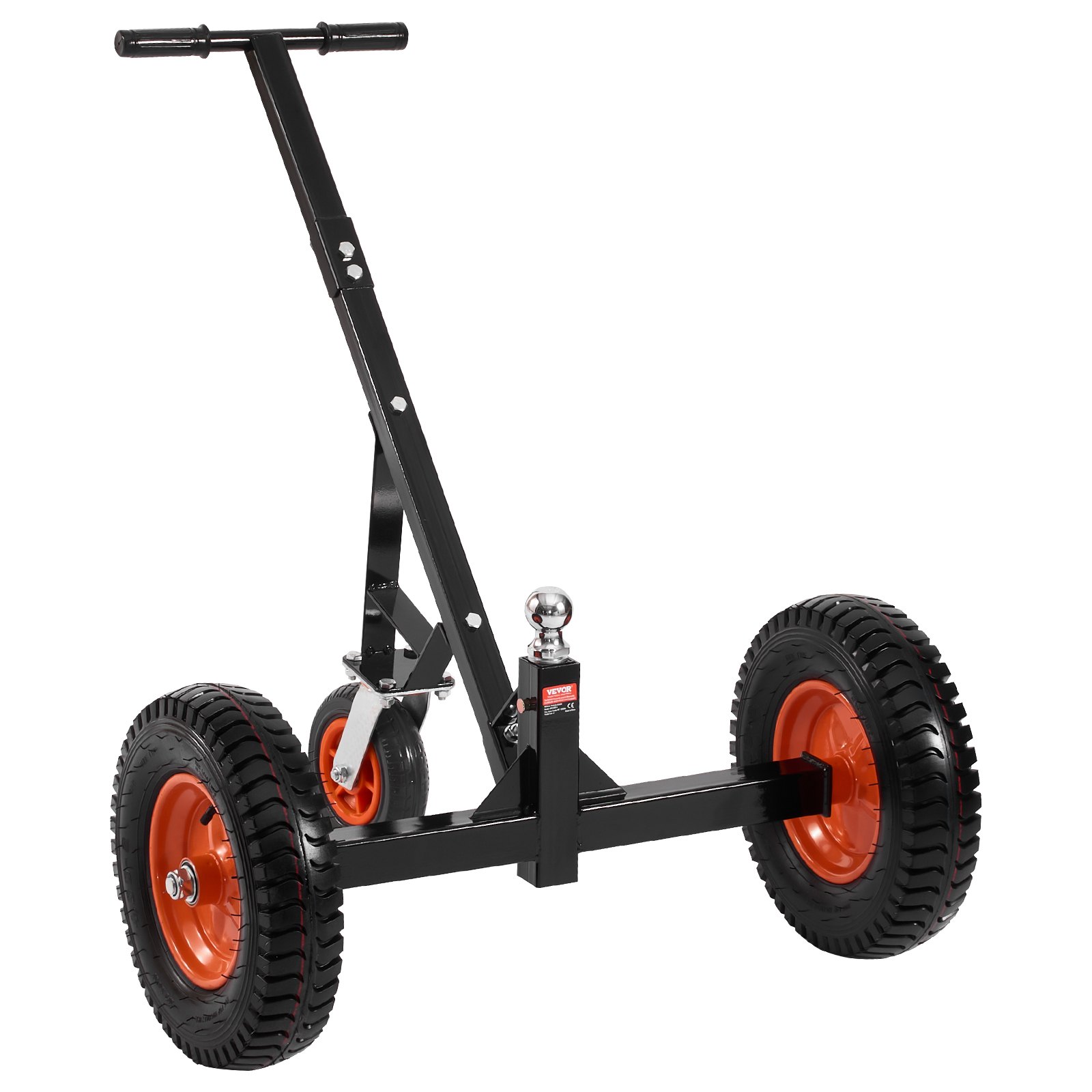 VEVOR Trailer Dolly, 1200lbs Tongue Weight Capacity, Carbon Steel Trailer Mover with 2 inch Ball, 15.2 inch Pneumatic Tires, Portable Tow Dolly for Moving RV Trailer