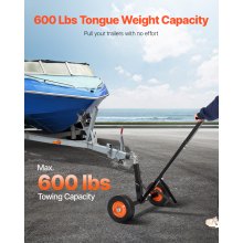 600lbs Trailer Dolly 16.5 and 22 inAdjustable Height 1-7/8 in Ball Solid Tires