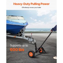 600lbs Trailer Dolly 16.5 and 22 inAdjustable Height 1-7/8 in Ball Solid Tires