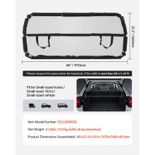 Dog Car Barrier 46" Wide Car Divider for Cargo Area Vehicle Pet Barrier