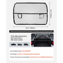 VEVOR Dog Car Barrier 50" Wide Front Seats Installation Car Divider for SUVs