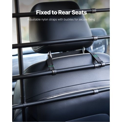 VEVOR Adjustable Dog Car Barrier For SUVs, Trucks & Cars - Metal Gate Divider, No-Drill Installation
