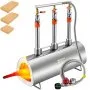 VEVOR Propane Forge Portable, Triple Burner Tool and Knife Making, Large Capacity Blacksmith Farrier Forges, Mini Furnace Blacksmithing, Stainless Steel Gas Forging Tools and Equipment, Oval