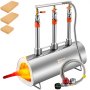 VEVOR Propane Forge Portable, Triple Burner Tool and Knife Making, Large Capacity Blacksmith Farrier Forges, Mini Furnace Blacksmithing, Stainless Steel Gas Forging Tools and Equipment, Oval