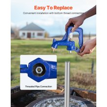 VEVOR Frost Free Baucet Outdoor Fire Proof Yard Hydrant Αντικατάσταση κεφαλής μπλε